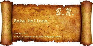 Beke Melinda névjegykártya