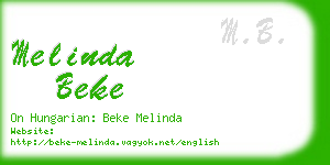 melinda beke business card